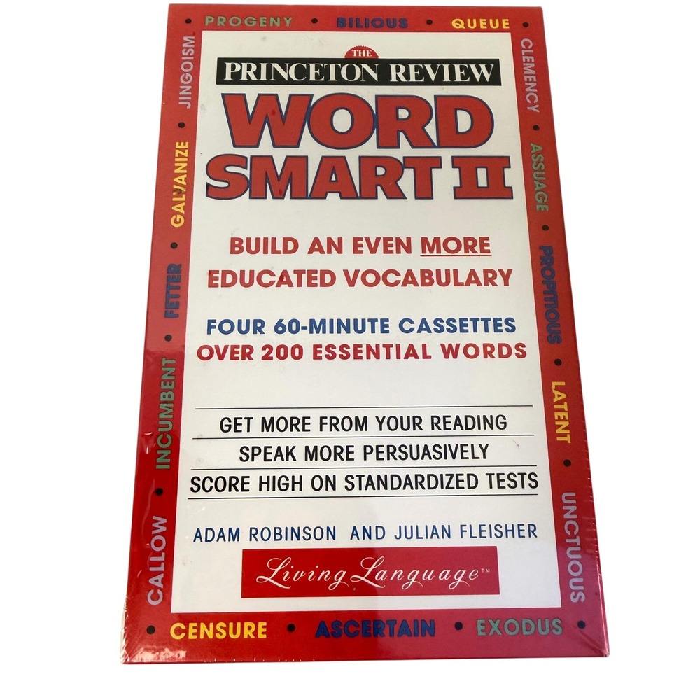 The Princeton Review Word Smart II Audio Program 4 Cassettes NIB Red White